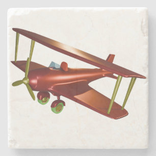 Fun Red-Bi-Flugzeug-Luftfahrt Steinuntersetzer