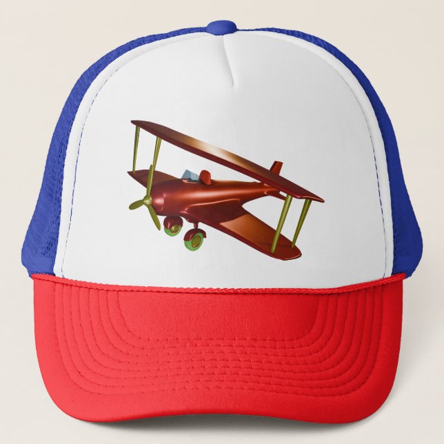 Fun Red-Bi-Flugzeug-Luftfahrt Truckerkappe (Vorderseite)