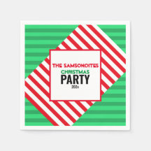 Fun Red & Green Christmas Party Custom Napkin
