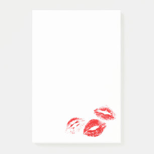 FUN! Red Lipstick Prints Napkins Post-it Klebezettel