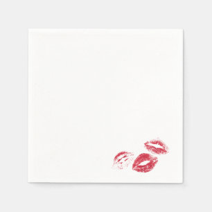 FUN! Red Lipstick Prints Serviette