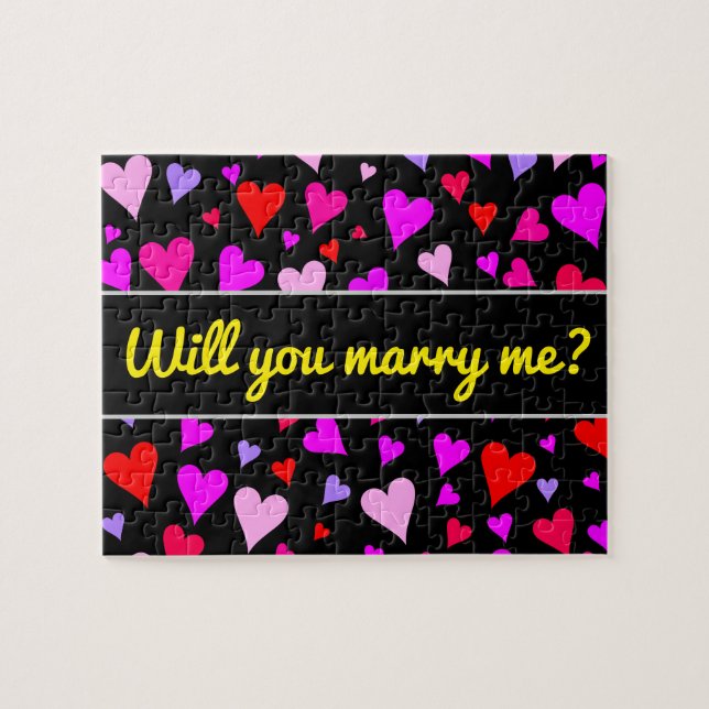 Fun Red, Pink, Lila & Magenta Herz Muster (Horizontal)