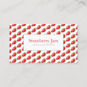 Fun Red Realiste Strawberry Motif Carte de visite