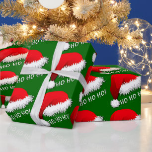 Fun Red Santa Claus Hat HOHOHO Geschenkpapier