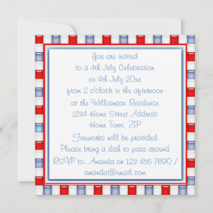 Fun Red, White and Blue Patriotic Party Einladung