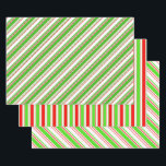 Fun Red, White, Green Christmas Inspiriert Muster Geschenkpapier Set<br><div class="desc">Diese lustigen, festlichen Weihnachtsgeschenkpapiere zeichnen sich durch gestreifte Muster aus, die Farben Rot, Weiß und Grün haben. Es könnte lustig sein, solche Papierblätter zu verpacken, wenn Geschenke zum Weihnachtsfest verpackt werden.</div>