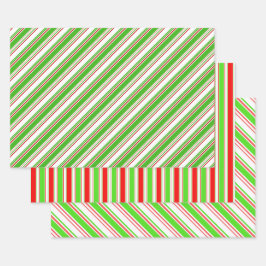Fun Red, White, Green Christmas Inspiriert Muster Geschenkpapier Set