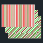 Fun Red, White, Green Christmas Themed Patterns Geschenkpapier Set<br><div class="desc">Diese lustigen Weihnachts- und Feiertagsthemen sind mit rot, weiß und grün gestreiften Mustern gestaltet. Papierblätter wie diese zu umhüllen, könnte Spaß machen, wenn man Geschenke zum Weihnachtsfeiern einpackt.</div>