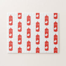 Fun Red White Ketschup Pattern Sauce