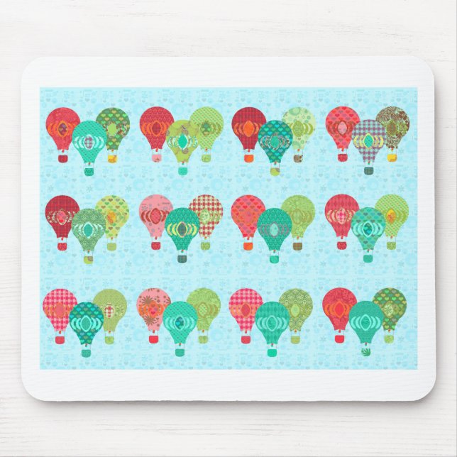 Fun Retro Balloons Vintage Pasta Kunst Mousepad (Vorne)