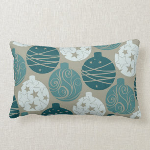 Fun Retro Blue Gray Weihnachtsdekoration Design Lendenkissen