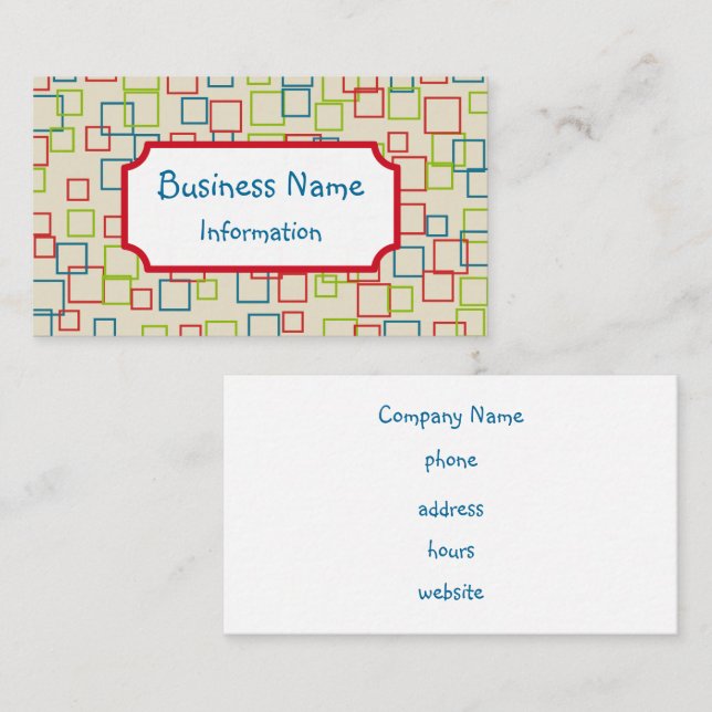 Fun Retro Business Card Visitenkarte (Vorne/Hinten)