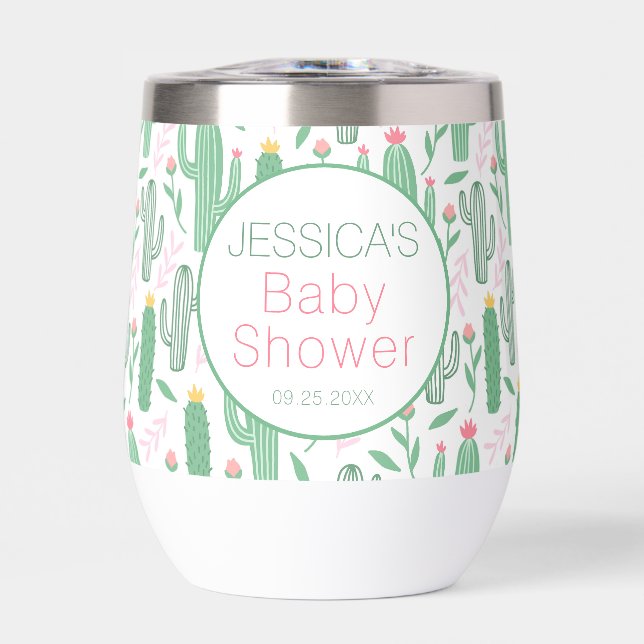 Fun Retro Cactus Succulent Baby shower Floral (Avant)