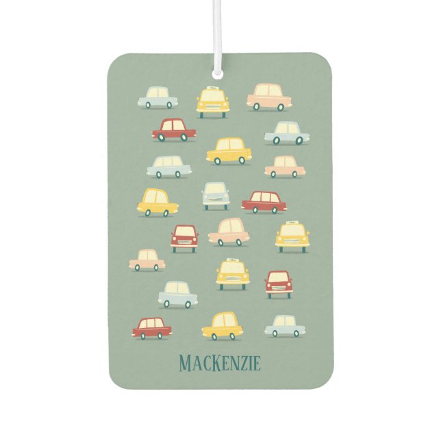 Fun Retro Car Personalisiert Autolufterfrischer (Vorderseite)