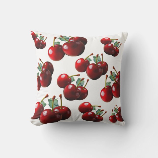 Fun Retro chic red Cherries Kissen (Vorderseite)