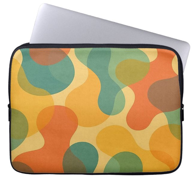Fun Retro Classic Amorphous Shapes Art Pattern Laptopschutzhülle (Vorderseite)