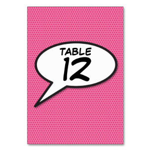 Fun Retro Comic Book Pop Art Rose Numéro de table