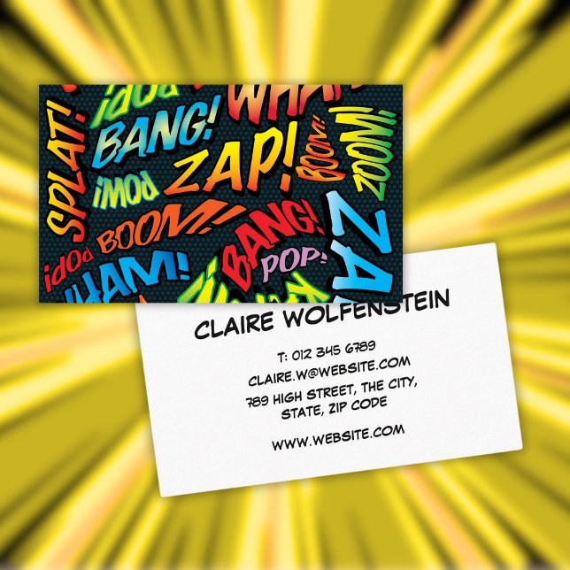 Fun Retro Comic Book Sounds Visitenkarte (Fun Retro Comic Book Sounds Business Card)