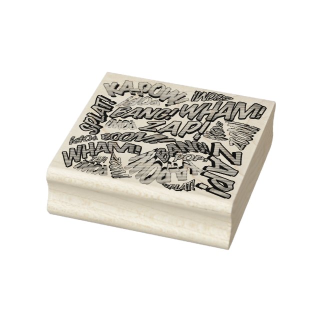 Fun Retro Comic Buch Pop Art Sounds Gummistempel (Stempel)