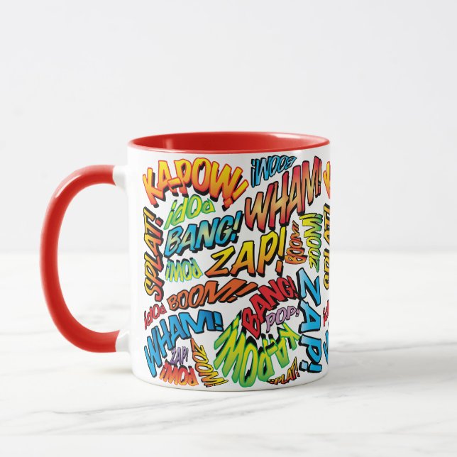 Fun Retro Comic Buch Pop Art Sounds Tasse (Links)