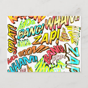 Fun Retro Comic Pop Kunst Postkarte