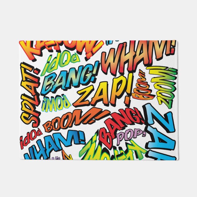 Fun Retro Comic Pop Lugano Unexpected Classic Tour Fußmatte (Vorderseite)