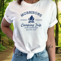 Fun Retro Custom Camping Trip Campfire Navy Blue