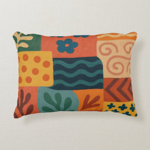 Fun Retro Garden Collage Muster Motif Dekokissen