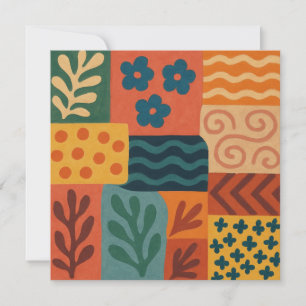 Fun Retro Garden Collage Muster Motif Einladung