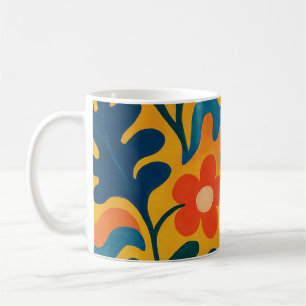 Fun Retro Garden Collage Muster Motif Kaffeetasse