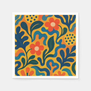 Fun Retro Garden Collage Muster Motif Serviette