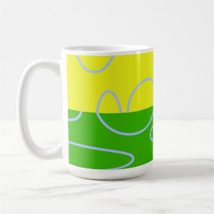 Fun Retro Gelb Grün Abstrakt geometrisch Kaffeetasse