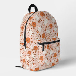 Fun Retro Ghost & Jack-O-Lantern Muster Bedruckter Rucksack