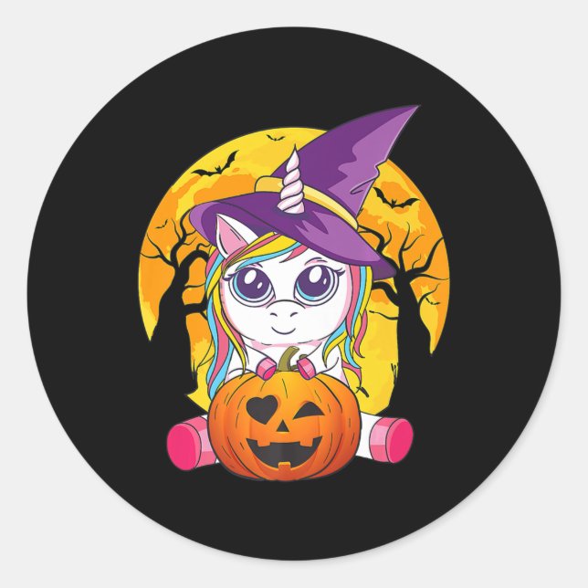 Fun Retro Halloween Geschenke Niedliche Hexerei Un Runder Aufkleber (Vorderseite)