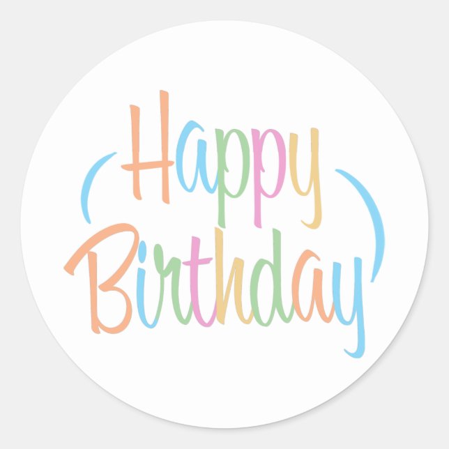 Fun Retro Happy Birthday Runder Aufkleber (Vorderseite)