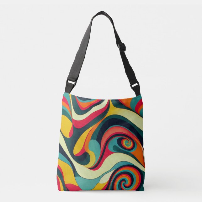 Fun Retro Look Crossby Tote Bag Tragetaschen Mit Langen Trägern (Vorderseite)