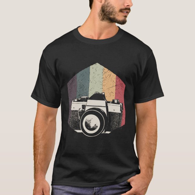 Fun Retro Look Kamera Geschenkdesign für Fotografe T-Shirt (Vorderseite)
