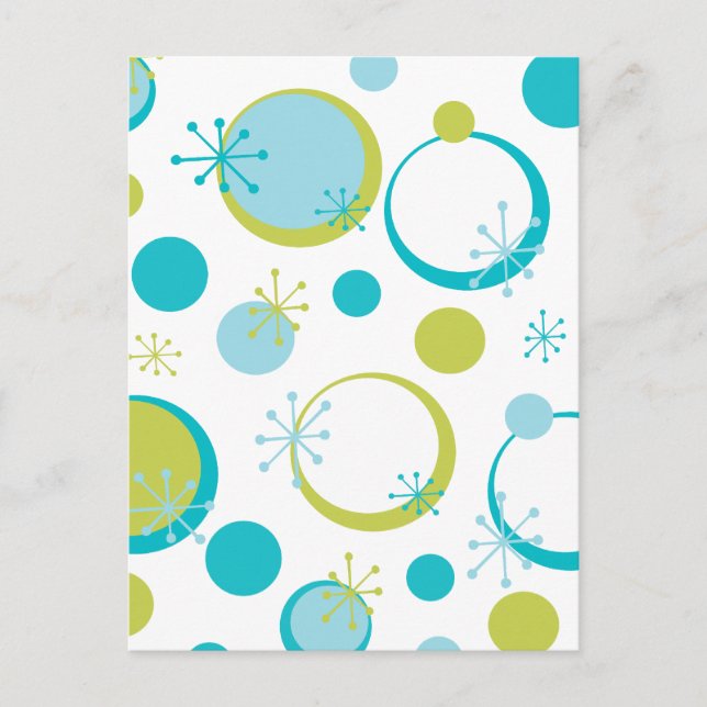 Fun Retro Muster Postkarte (Vorderseite)