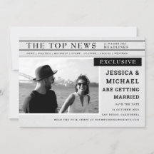 Fun Retro Newspaper News Schwarz-weißes Foto