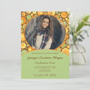Fun Retro Photo Graduation Invitation