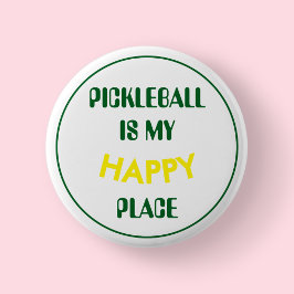 Fun Retro Pickleball ist mein glücklicher Ort Button