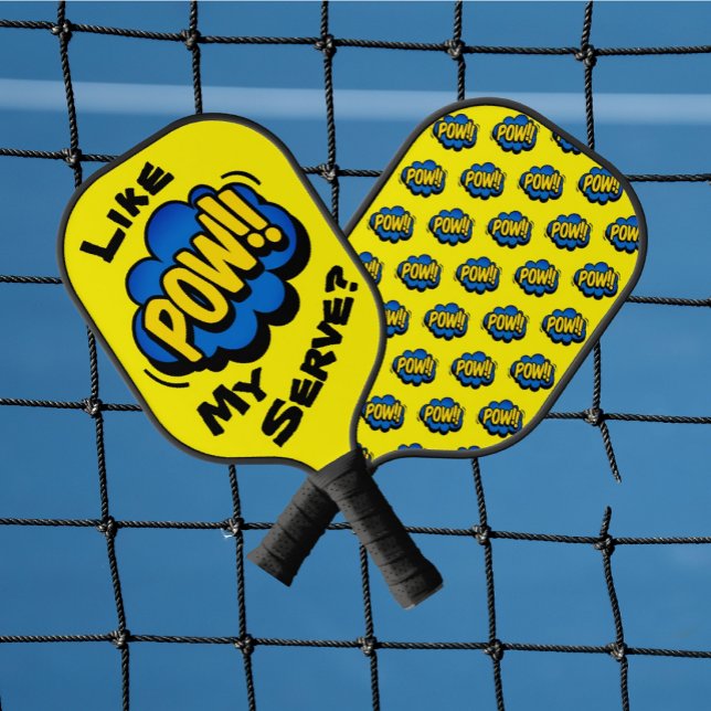 Fun Retro Pop Pickleball Paddel Schläger (How's your serve? You can personalize the black text.)