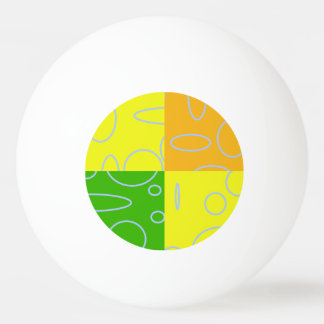 Fun Retro Quad Gelb Grün Orange Geometrisch Tischtennisball
