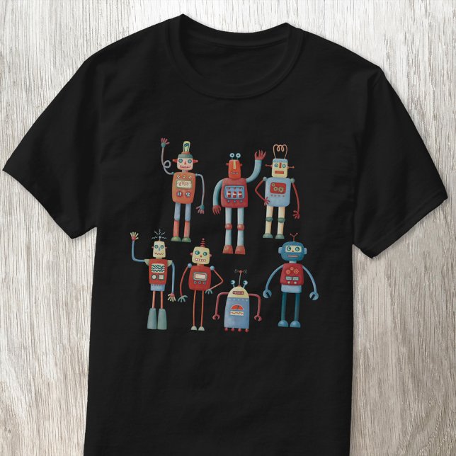 Fun Retro Robot T-Shirt (Fun retro robot t-shirt)