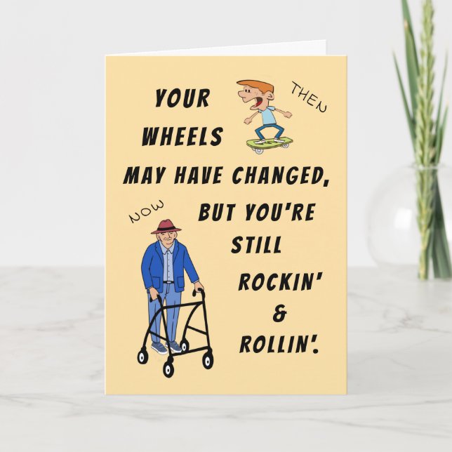 Fun Retro Senior Moment Heureux Anniversaire Carte (Devant)