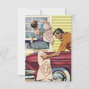 Fun Retro Sys & Hers Coupels Einladungen