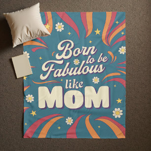 Fun Retro Vintag Psychedelic Mama Quote Typografie Fleecedecke