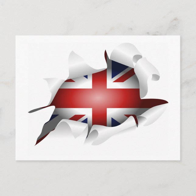 Fun Ripped Loch mit Gewerkschaft Jack Flag Postkarte (Vorderseite)