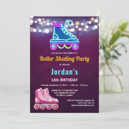 Fun Roller Skaten Birthday Party Einladung