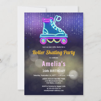 Fun Roller Skaten Birthday Party Einladung